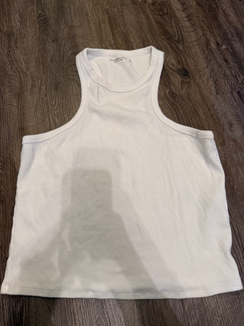 Abercrombie & Fitch White Ribbed Tank Top